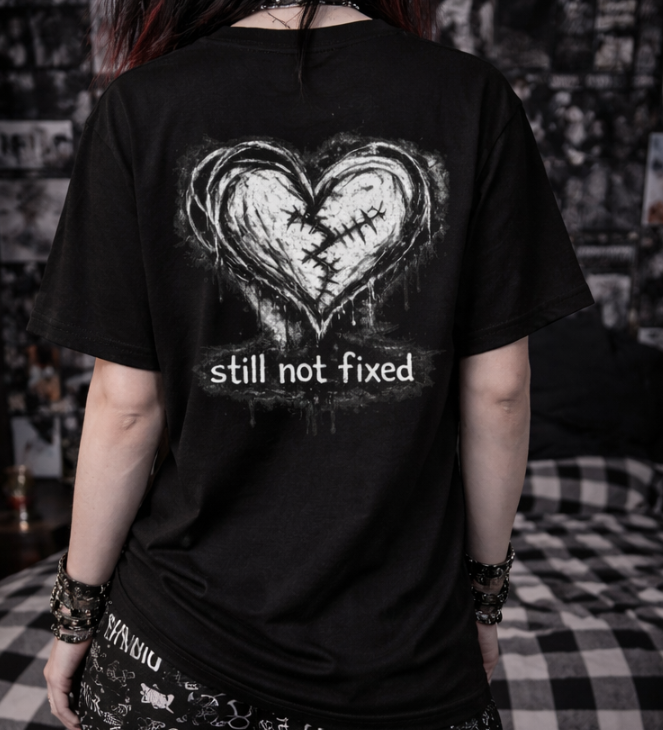 Not Emo T‑Shirt — 'Still Not Fixed' (NOT EMO Collection)