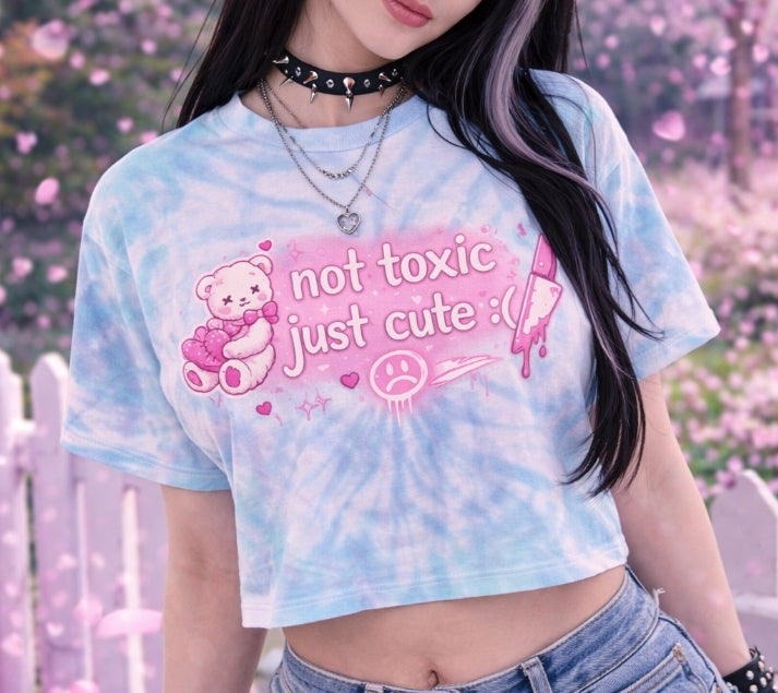 Not Toxic Just Cute — Tie-Dye Crop (UwU Collection)
